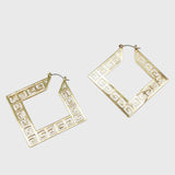 עגילי חישוק גיאומטריים של שני