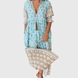 שמלת פרחונית עם צווארון וי של Liron