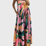 שמלת מקסי פרחונית של שירה מבד סאטן