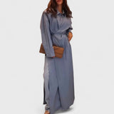 שמלת מקסי עם שסע של לני מכותנה