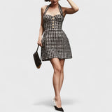 שמלת מיני משובצת של רוני