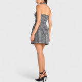 שמלת מיני משובצת של רוני