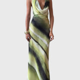 שמלת מקסי בצבעי טאי-דאי של נואם