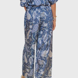 מכנסי ירך רחבים עם הדפס אוקיינוס של יארה