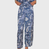 מכנסי ירך רחבים עם הדפס אוקיינוס של יארה