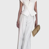 מכנסי קפלים רחבים של יעל