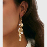 עגילי תליון דג שירה