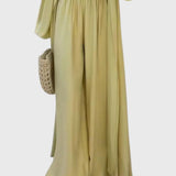 מכנסי קפלים ארוכים עם שרוולים ארוכים של רבקה