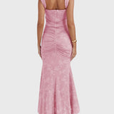 שמלת פרחונית כחולה של רומי