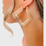 עגילי חישוק גיאומטריים של שני