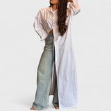 שמלת מקסי עם שסע של לני מכותנה