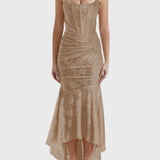 שמלת פרחונית כחולה של רומי