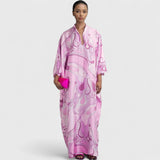 שמלת מקסי עם הדפס ספירלה של מאיה