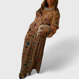 Aliza Chiffon Shell Print Maxi Dress