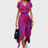 שמלת מידי פרחונית עם עטיפה של רבקה