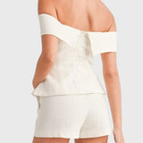 סט פשתן לבן של נגה