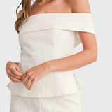 סט פשתן לבן של נגה