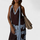 חולצת תחרה חומה-כחולה של אמית