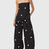 מכנסי גזרה רחבה של Eden עם נקודות פולקה