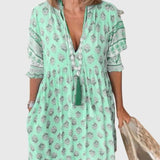 שמלת פרחונית עם צווארון וי של Liron