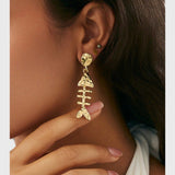 עגילי תליון דג שירה