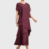 שמלת מידי לאירועים בגזרה שכבתית של תמר