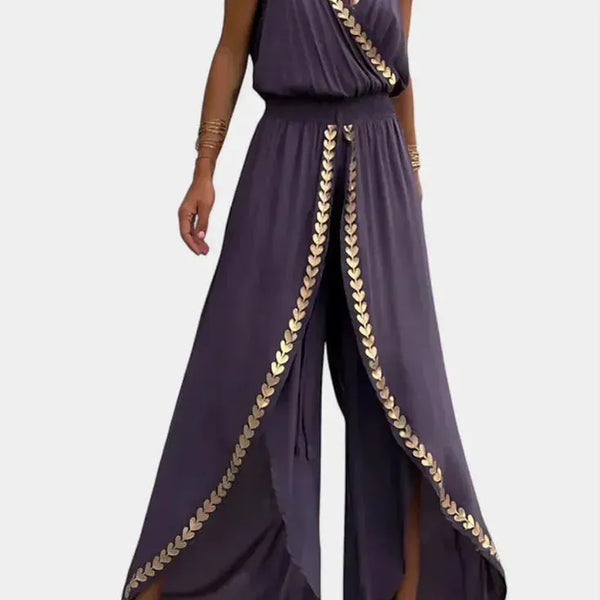 שמלת מפוצלת זהובה 