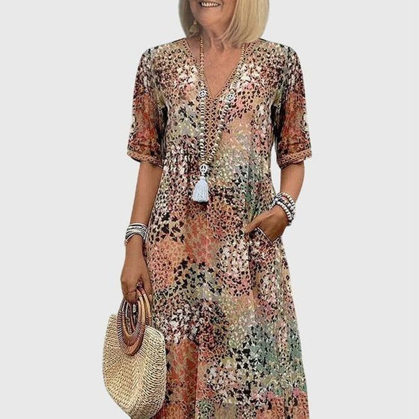 שמלת מידי פרחונית אלגנטית של Noa