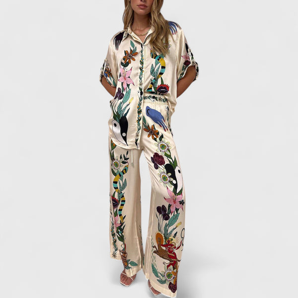 Aviva Satin Wide-leg Pants