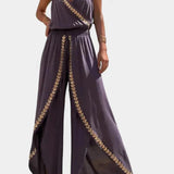 שמלת מפוצלת זהובה 