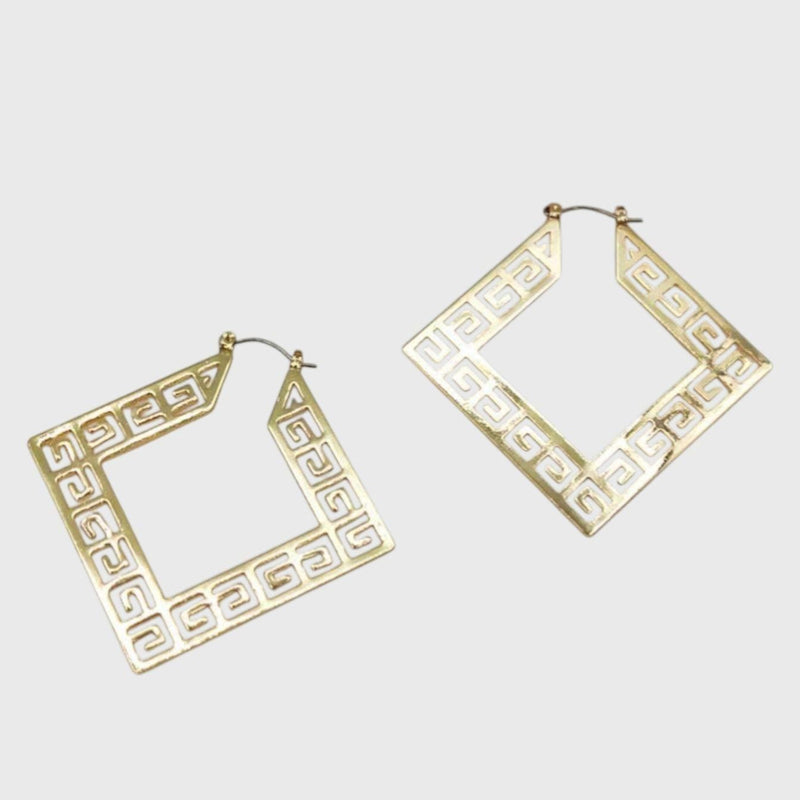 עגילי חישוק גיאומטריים של שני