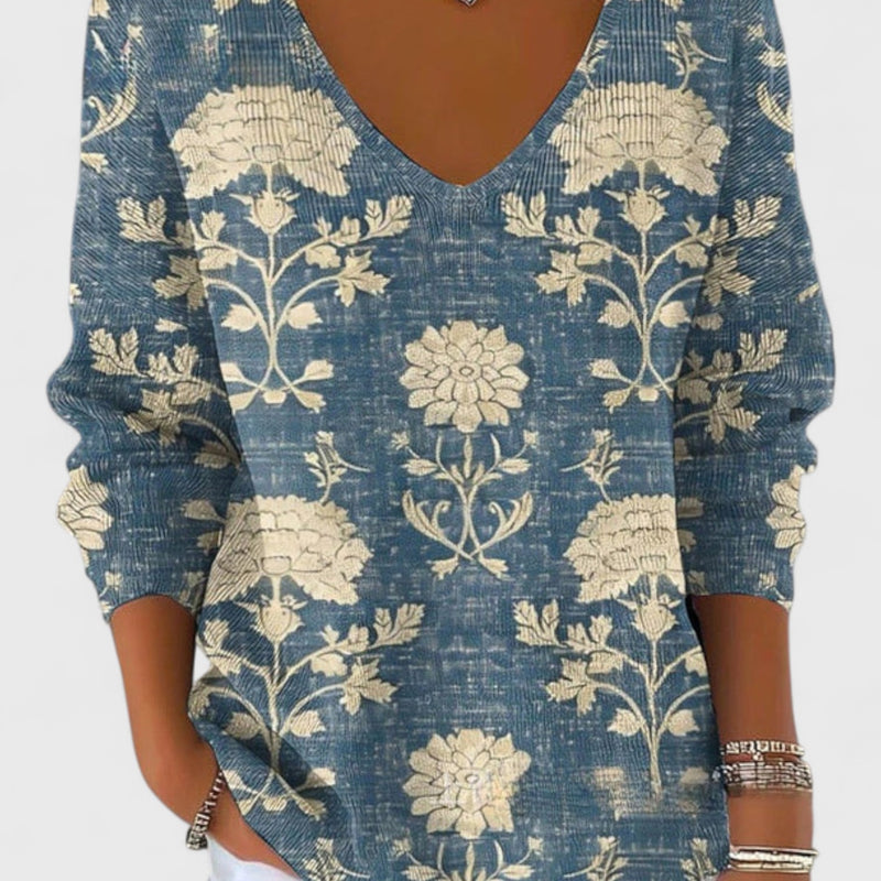 סוודר צווארון וי אלגנטי של טליה