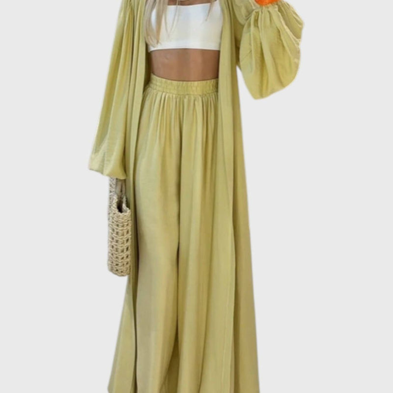 טופ ארוך עם שרוולים קפלים של רבקה