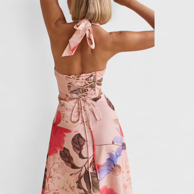 שמלת מקסי פרחונית מפשתן של טליה