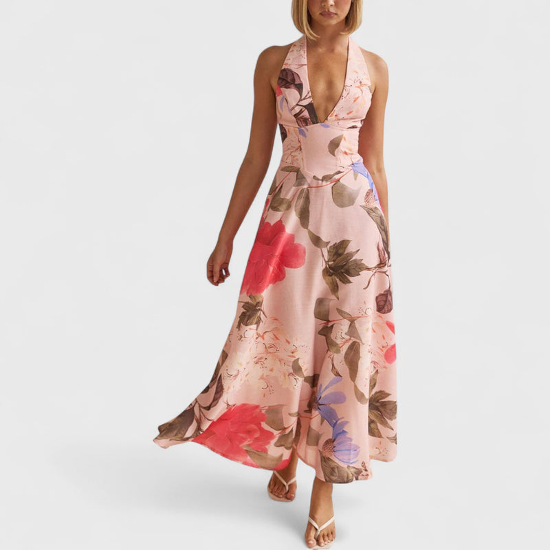 שמלת מקסי פרחונית מפשתן של טליה