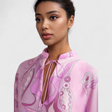 שמלת מקסי עם הדפס ספירלה של מאיה