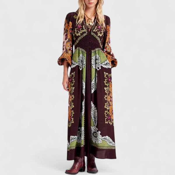 Aviva Blossom V-Neck Maxi Dress