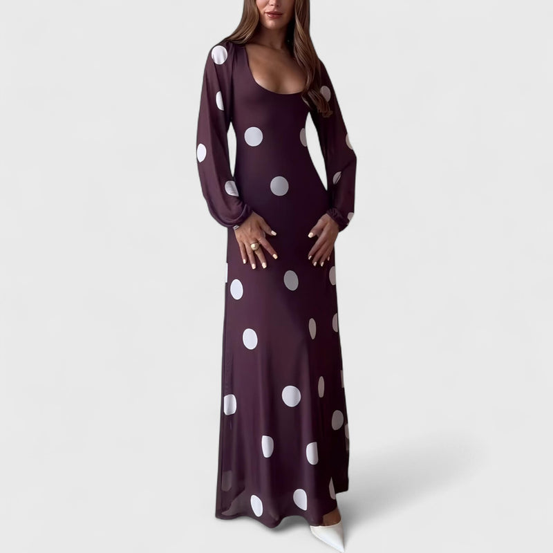 שמלת מקסי עם נקודות של מיריט