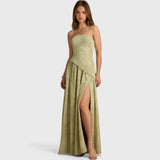 שמלת מקסי ללא כתפיות של רינה