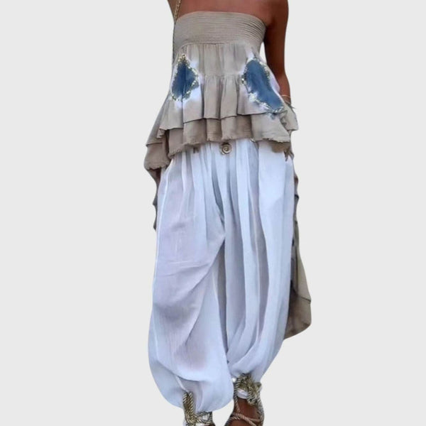 Sofia Strapless Layered Pants