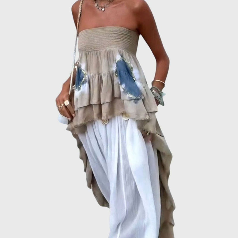 טופ שכבות ללא כתפיות של סופיה