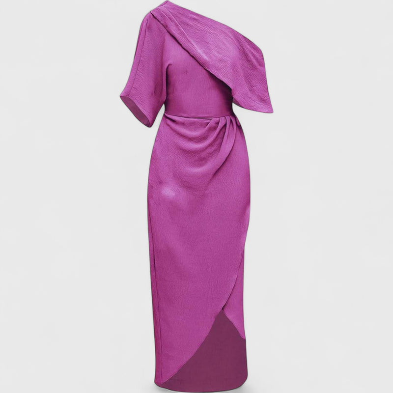 שמלת מקסי עם רוכסן סאטן של אביבה