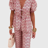 מכנסיים פרחוניים רחבים של ליאור