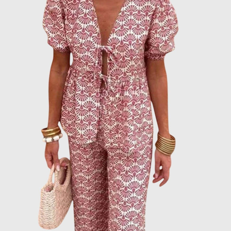 מכנסיים פרחוניים רחבים של ליאור