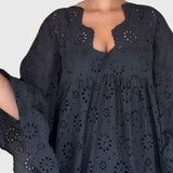 שמלת מיטל שחורה חלולה