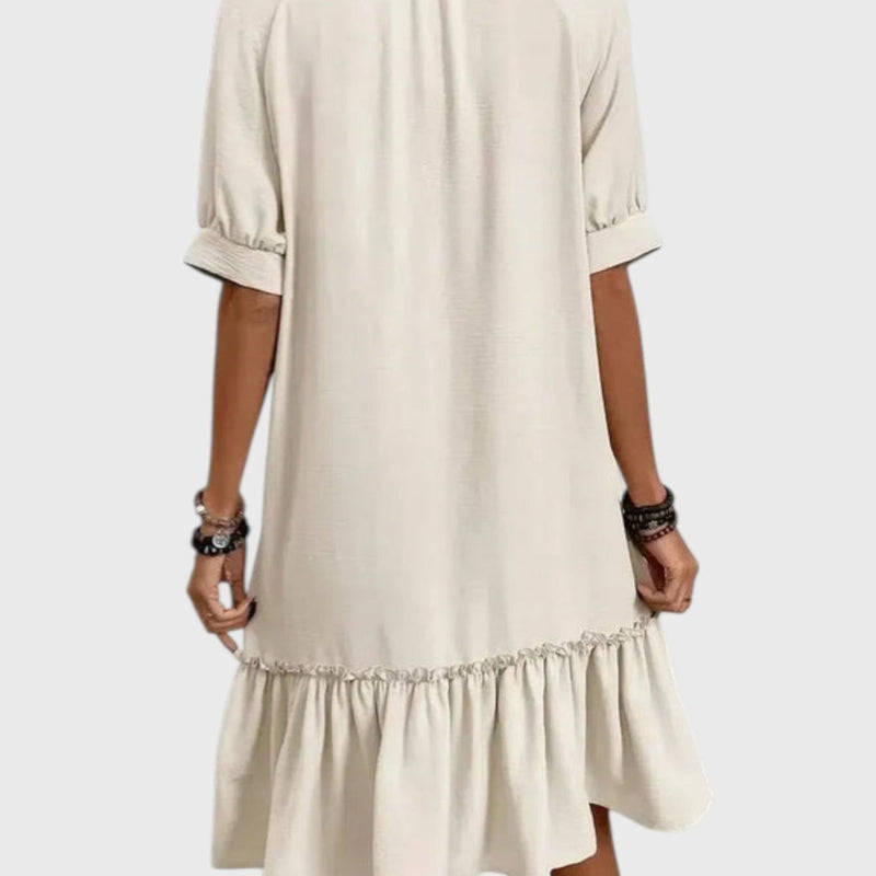 שמלת מידי עם קפלים וכפתורים של טליה