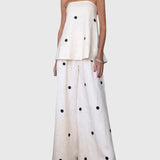 מכנסי גזרה רחבה של Eden עם נקודות פולקה