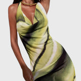 שמלת מקסי בצבעי טאי-דאי של נואם