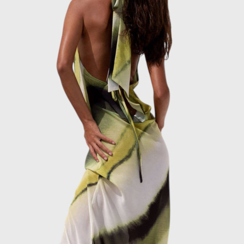 שמלת מקסי בצבעי טאי-דאי של נואם