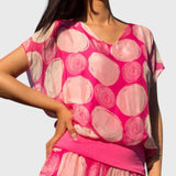 מכנסי מיכל עם נקודות וסדק